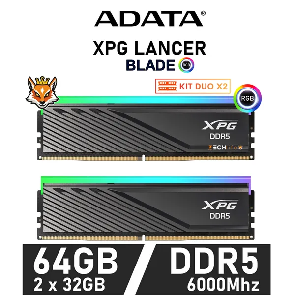 ADATA XPG Lancer Blade RGB KIT 64GB DDR5 6000MHz XMP CL30 1.4V (2x32GB)