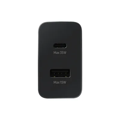 Cargador de Pared Samsung EP-TA220NBE/ 1xUSB Tipo-C/ 1xUSB/ 35W