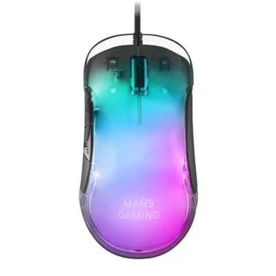 Ratón Gaming Mars Gaming MMGLOW/ Hasta 12800DPI/ Negro