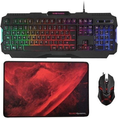 Pack Gaming Mars Gaming MCP118/ Teclado + Ratón Óptico +