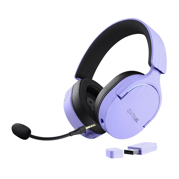 Auriculares Gaming Inalámbricos con Micrófono Trust Gaming GXT 491 Fayzo/ Bluetooth/ Jack 3.5/ Morados