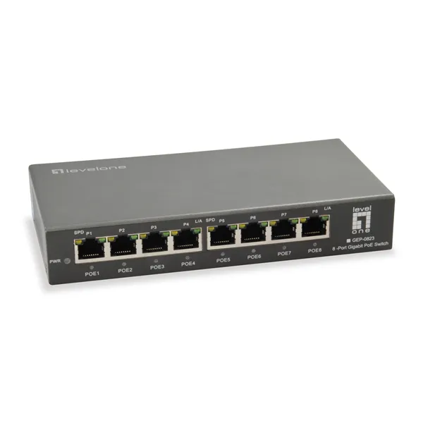 LevelOne GEP-0823 Switch Gigabit Ethernet 8x RJ-45, 120W PoE+