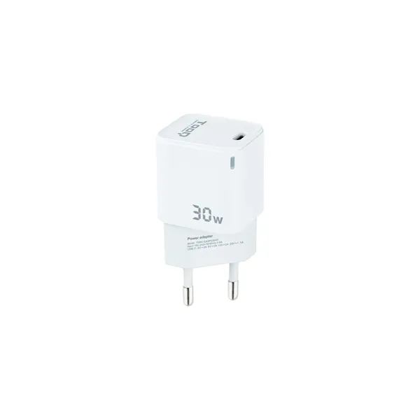 Cargador Gan de Pared TooQ TQWC-GANPD30WT/ 1xUSB Tipo-C/ 30W