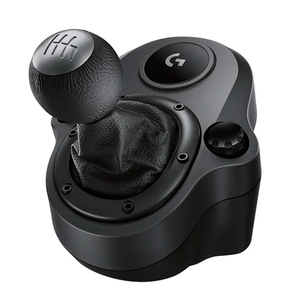 Logitech Driving Force Shifter Palanca de cambios 6 marchas con patrón en H, Pomo de cuero auténtico y acero