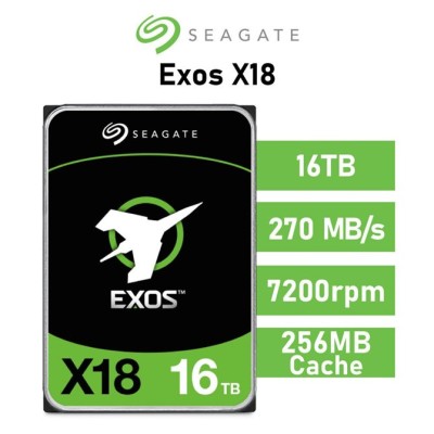 Seagate 16TB Exos X18 SATA 6GB/s 7200rpm 256MB 3.5" 512e/4Kn