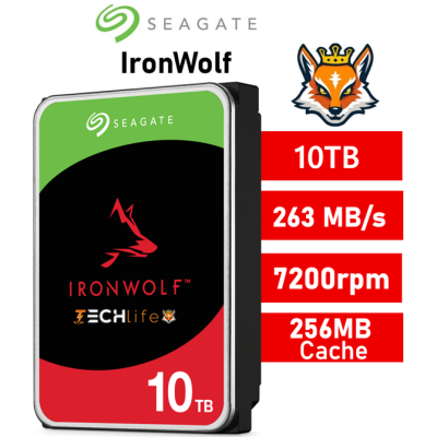 Seagate 10TB IronWolf NAS 7200rpm HDD 3.5" SATA 6GB/s 256MB