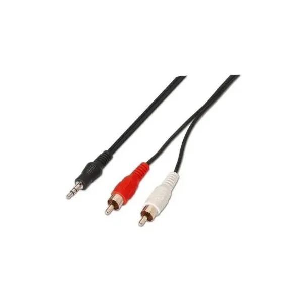 Cable Estéreo Aisens A128-0147/ Jack 3.5 Macho - 2x RCA Macho/ 1.5m/ Negro