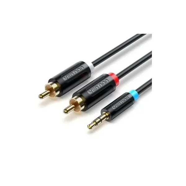Cable Estéreo Vention BCLBI/ Jack 3.5 Macho - 2x RCA Macho/ 3m/ Negro