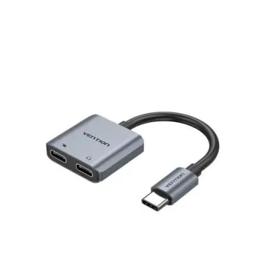 Conversor USB Tipo-C Vention BGZHA/ USB Tipo-C Macho - 2x USB