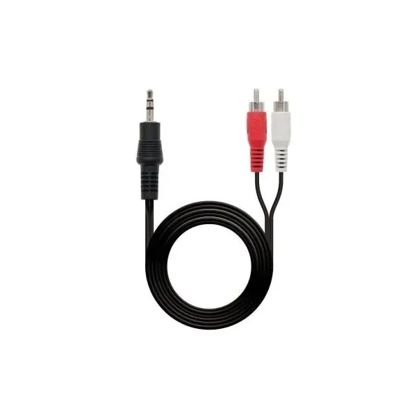 Cable Estéreo Nanocable 10.24.0303/ Jack 3.5 Macho - 2x RCA Macho/ 3m/ Negro