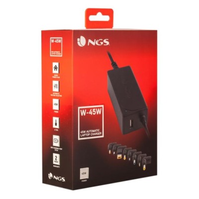 Cargador de Portátil NGS W-45W/ 45W/ Automático/ 8 Conectores/