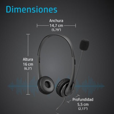 Auriculares HP G2/ con Micrófono/ Jack 3.5/ Negros