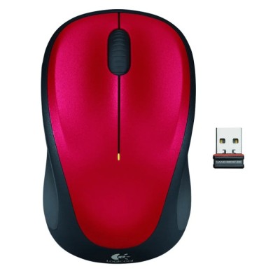 Logitech M235 Rojo/Negro - Ratón inalámbrico mediano 1000 DPI