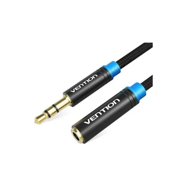 Cable Estéreo Vention VAB-B06-B150-M/ Jack 3.5 Macho - Jack 3.5 Hembra/ 1.5m/ Negro