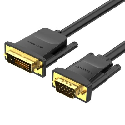 Cable Conversor Vention EABBF/ DVI Macho - VGA Macho/ 1m/ Negro