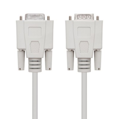 Nanocable cable serie rs232, db9 m-h, beige, 1.8m