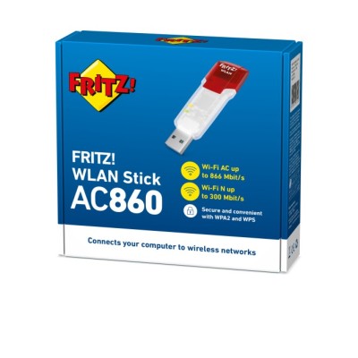 Fritz! wlan stick tarjeta red wifi ac860 usb