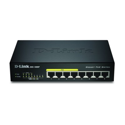 Switch D-Link DGS-1008P 8 Puertos/ RJ-45 Gigabit 10/100/1000/