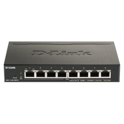 Switch D-Link DGS-1100-08PV2 8 Puertos/ RJ-45 10/100/1000 PoE