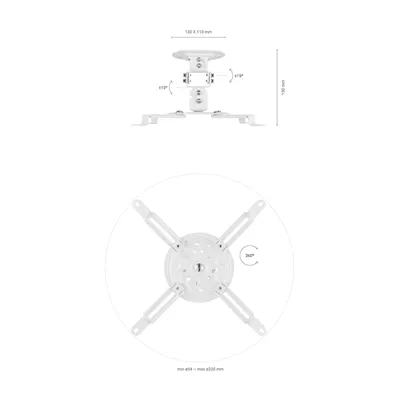 Soporte de Techo/ Pared para Proyector Aisens CP03TSR-129/