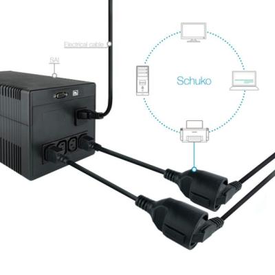 Nanocable cable adaptador c14/m a cee7/h, 25cm