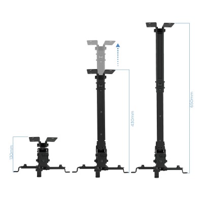 Soporte de Techo para Proyector TooQ PJ2012T-B/ Inclinable/