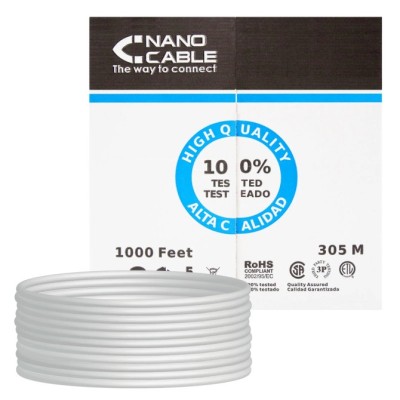 Nanocable Bobina de cable RJ45 FTP Cat.5e Rigido 305 mts, Gris