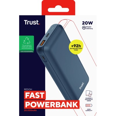 Powerbank 20000mAh Trust Redoh/ 18W/ Azul