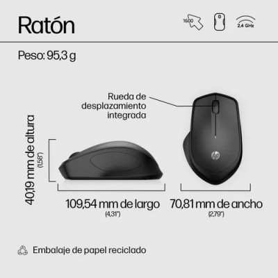 Ratón Inalámbrico HP 280/ Hasta 1200 DPI