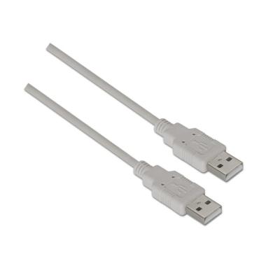 Cable USB 2.0 Aisens A101-0022/ USB Macho - USB Macho/ Hasta