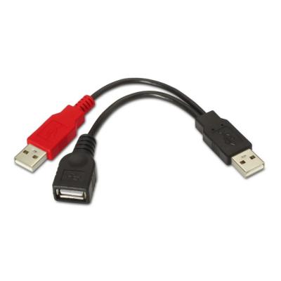 Cable USB 2.0 + Alimentación Aisens A101-0030/ USB Hembra + USB