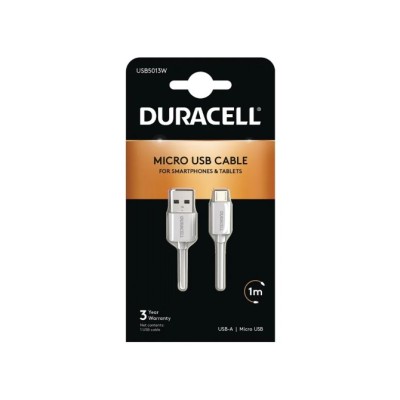 Cable USB 2.0 Duracell USB5013W/ USB Macho - MicroUSB Macho/