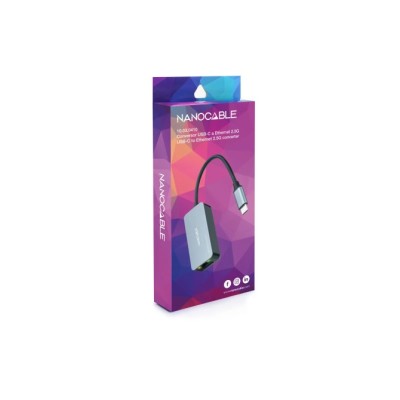 Adaptador RJ45 Nanocable 10.03.0410/ USB Tipo-C Macho - RJ45