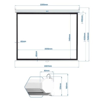 Iggual pantalla manual 16:9 92" 203x114 cm