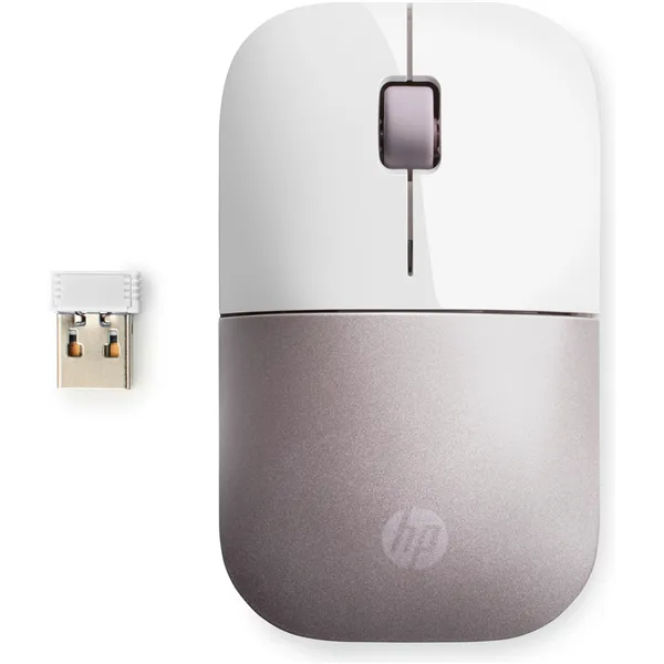 Ratón Inalámbrico HP Z3700/ Hasta 1200 DPI/ Blanco y Rosa