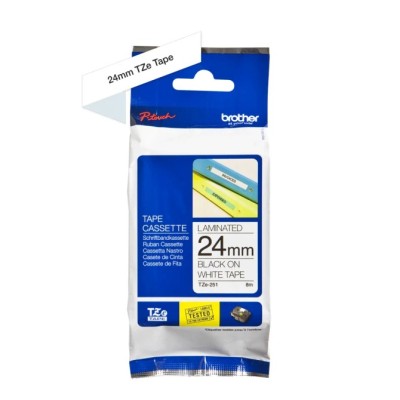 Cinta Laminada Original Brother TZe-251/Blanco