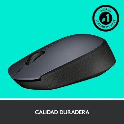 Logitech B170 Dark Grey Ratón Inalámbrico, 3 botones, 1000 dpi