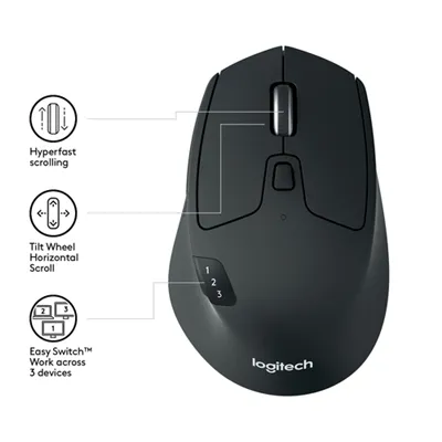 Ratón Inalámbrico por Bluetooth Logitech M720 Triathlon/ Hasta