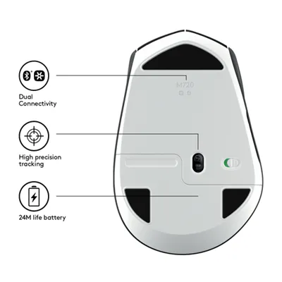 Ratón Inalámbrico por Bluetooth Logitech M720 Triathlon/ Hasta