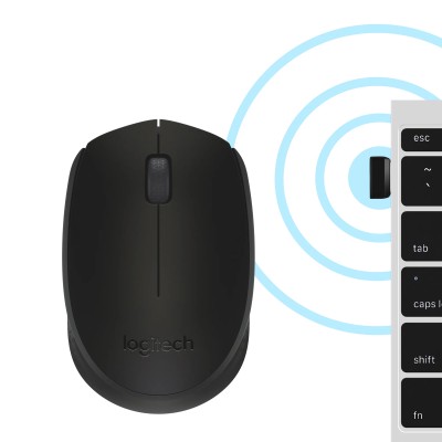 Logitech B170 Dark Black Ratón Inalámbrico, 3 botones, 1000 dpi