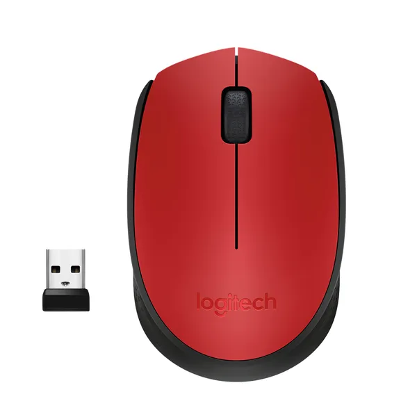 Logitech M171 Rojo/Negro Ratón Inalámbrico , 2 botones, 1000 dpi