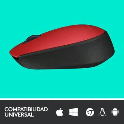 Logitech M171 Rojo/Negro Ratón Inalámbrico, 2 botones, 1000 dpi