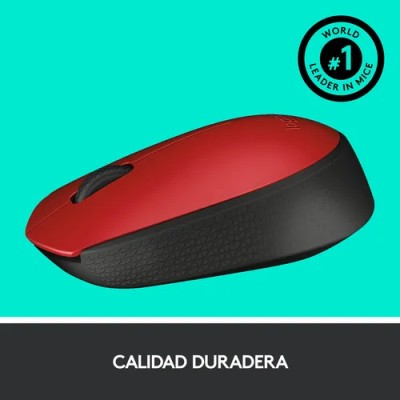 Logitech M171 Rojo/Negro Ratón Inalámbrico, 2 botones, 1000 dpi