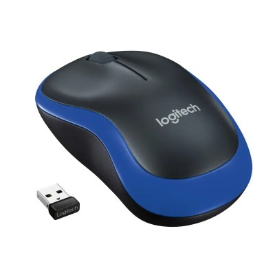 Logitech M185 Negro/Azul -Ratón inalámbrico mediano 1000 DPI