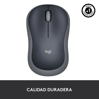 Logitech M185 Negro y Gris -Ratón inalámbrico mediano 1000 DPI