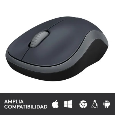 Logitech M185 Negro y Gris -Ratón inalámbrico mediano 1000 DPI