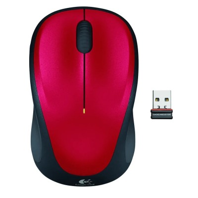 Logitech M235 Rojo/Negro - Ratón inalámbrico mediano 1000 DPI