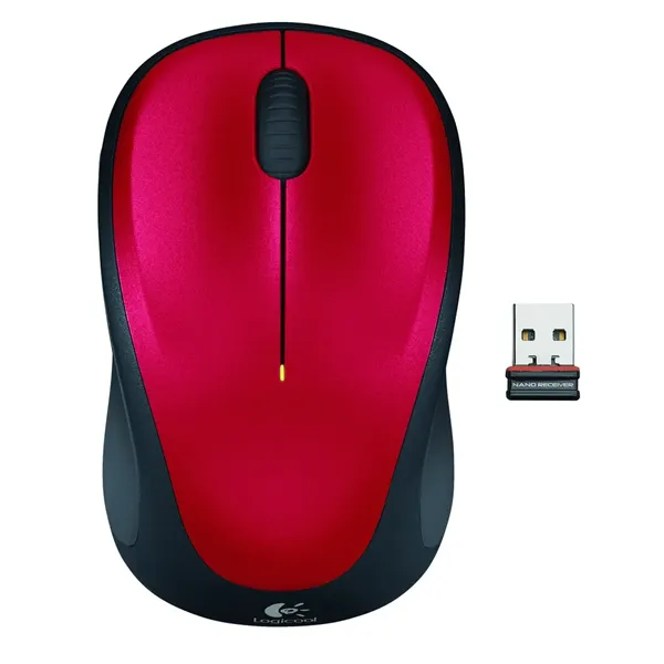 Logitech M235 Rojo/Negro - Ratón inalámbrico mediano 1000 DPI, Óptico