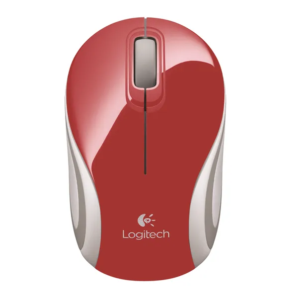 Logitech M187 Rojo/Blanco -Ratón inalámbrico ultraportátil 1000 DPI, Óptico