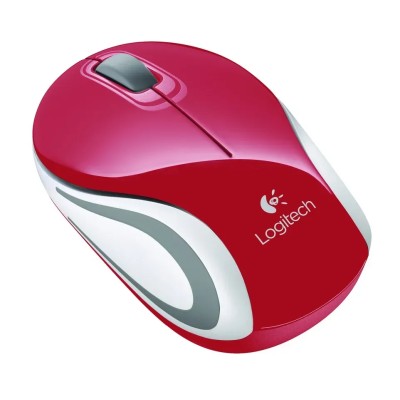 Logitech M187 Rojo/Blanco -Ratón inalámbrico ultraportátil 1000